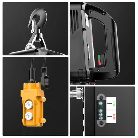 Rock Solid Heavy Duty Electric Chain Hoist Portable Auto Crane Lifter With 500kg Max Capacity Smooth Fast Motor Built Tackle Gear Zero Hassle Lifting For Shop Floor Garage Builds