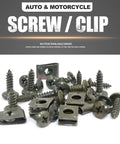 Hardcore Rock Solid Auto Tape Clips And Self Tapping Screws Kit With Slick Zinc Plated Bolts for automotive repair screws and clips.