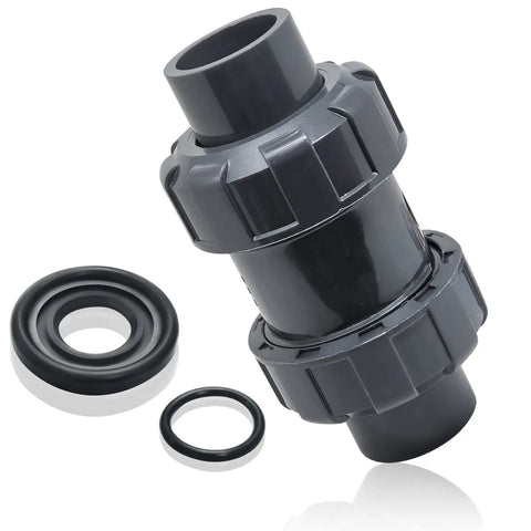 One Inch PVC True Union Check Valve With Slip Swing Full Port Design For Backflow Prevention In Vertical Installations Schedule 80
