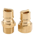 Half Inch Quick Connect Disconnect Insert Plug Fittings Set With 1/2 Inch Male NPT And 1/2 Inch Female NPT Brass Coupler