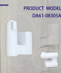 2 Pack White French Door Hinge Replacement DA61-08305A Compatible With Samsung Refrigerator Models showing close-up of hinge parts.