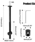 Heavy Duty M6 X 110mm Black Bunk Bed Bolts With Barrel Nuts And Hex Key 12 Piece Set Premium Steel dimensions and design details.