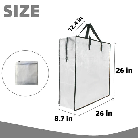 Grab-And-Go Storage Bags With Zipper And Handles For Closet Organization, Moving And Packing, Underbed Storage Organizer, 26x26x8.7 in