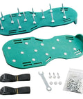Lawn Aerator Shoes For Grass Health With Adjustable Straps And Heavy Duty Spikes One Size Fits All Green Spike Shoes kit
