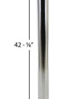 Built Tough Heavy Duty Steel Safety Bollard With Bright Chrome Plating, 42-1/8" tall, 4" diameter, 8" base for parking lot use.