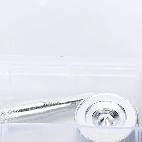 Stainless Steel Self Tapping Snap Button Kit With 62 Pieces Fasteners For Home Furniture Fixing Includes 20 Top Fasteners 20 Female Buckles 20 Male Buckles Mounting Rod And Durable Base Tool For Pro Grade DIY Projects in clear case