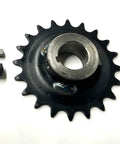 Fixed Drive Sprocket 20 Tooth Part 69 For Worksman Cycles, 7/8 Inch Thread, OEM Quality Replacement Gear For Reliable Performance, Ideal For Secure Fit And Long Lasting Ride. black 20-tooth steel sprocket with bolt and key