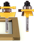 Pro Grade Cabinet Door Rail and Stile Router Bit Set for Shaker Frames, Two Bits With One Quarter Inch Shank, Tungsten Carbide Blades