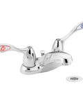 M-Bition 4 Inch Centerset Bathroom Faucet With Grid Strainer 1.5 Gpm Chrome Finish Commercial Grade Ceramic Disc Cartridges