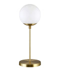 Tall Globe And Stem Table Lamp With Glass Shade In Brass And Clear Finish 21 Inch Height E26 Base 60W Incandescent Or 9W LED Compatible 6 Foot Cord Vintage Modern Living Room Desk Light