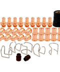 CB70 Plasma Electrode Tip Kit For Eastwood Versa Cut 60 Amp Torch With 10 Electrodes, 20 Nozzles, 2 Diffusers, 5 Stand Off Guides