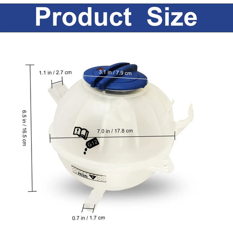 Durable Coolant Reservoir Tank With Cap Keeps Your Ride Cooling Slick This Heat Resistant Expansion Tank dimensions and details shown.