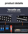30 Bin Wall Mounted Storage Rack for Screws Nuts Bolts and Small Hardware Parts Heavy Duty Garage Tool Organizer with pin holes and slots shown
