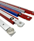 Aluminum Alloy Miter Gauge For T Slot Tracks With Smooth Slider in red and silver, heavy duty for table saws and router tables.