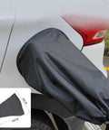 Magnetic EV Port Protector Hella Waterproof Plug Cover With Strong Grip Magnet To Seal Out Rain Snow UV And Gunk on vehicle.