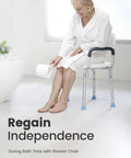 Heavy Duty Adjustable Shower Chair For Inside Shower With 500 Lb Capacity Oversize Bath Seat With Anti Slip Rubber Tips