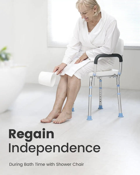 Heavy Duty Adjustable Shower Chair For Inside Shower With 500 Lb Capacity Oversize Bath Seat With Anti Slip Rubber Tips