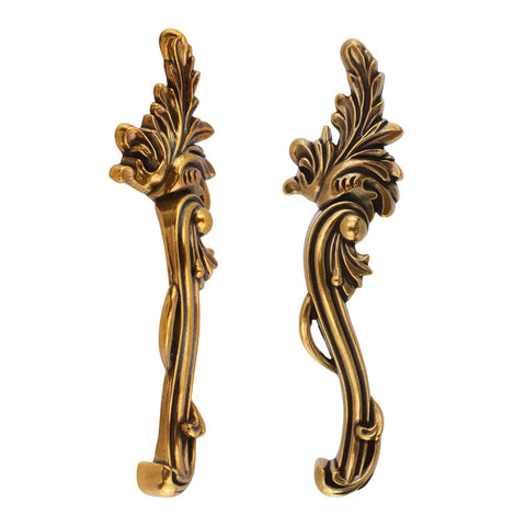 Antique Cabinet Door Handle Set Two Pack Vintage Zinc Alloy Drawer Pulls for Dresser and Wardrobe Retro Style 3.78 Inch Center Hole