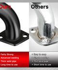 Comparison of black Beast Mini Bike Exhaust Pipe Kit Direct Fit For Predator SixPointFiveHP and a competitor's silver exhaust pipe.