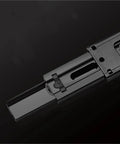Heavy Duty Black Cold Rolling Steel Drawer Slides Smooth Glide Three Section Cabinet Rails detailed view of slide rail mechanism.