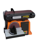 Built Like A Tank Industrial Belt Sander With Heavy Cast Iron Base. 370W motor for pipes, wood, stainless steel, and aluminum.