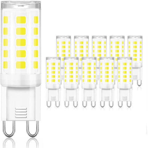 10 Pack G9 LED Bulbs With Bi Pin Base 6000K Daylight 4W Energy Saving Lamps Like A 40W Halogen 360 Degree Beam 400 Lumens