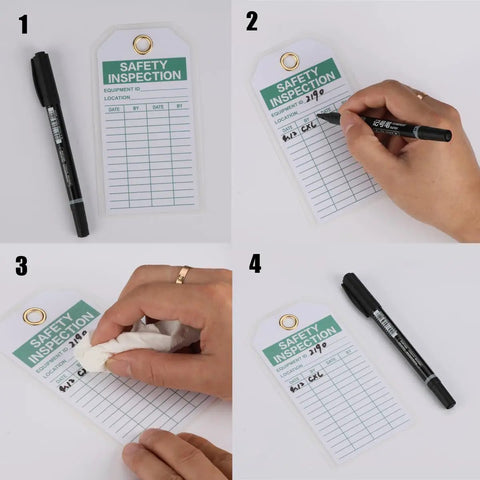 No Sweat Heavy Duty Safety Inspection Tags Built Tough For Daily Grind Easy To Mark Waterproof Polyester Accident Prevention Labels Resistant To Grease With Solid Eyelets Pack Of Twenty Five