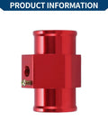 Straight Up Heavy Duty 12V 24V Universal Water Temp Sensor Kit with 1/8 NPT red adapter, showcasing its aluminum design.