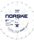 Premium Ultra Thin Kerf 8 1/4 Inch Carbide Circular Saw Blade With 24 Micro Grain Teeth And 5 8 Inch Arbor Built Tough For Cordless Cutters Ripping Plywood Wood Straight Up, featuring visible 24 teeth.