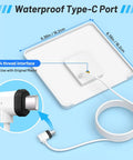 4W Solar Panel Replacement for SoloCam S340 Keeps Your Cam Powered, Upgrades From 2W, IP65 Weatherproof Outdoor Tough, Solar Panel Only Not Including Camera, showing waterproof Type-C port and cable.