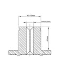 Technical drawing of Premium Pen Plus Jaws For Woodturning Lathe Chuck dimensions 40-70mm, 42mm height, for precise woodworking.