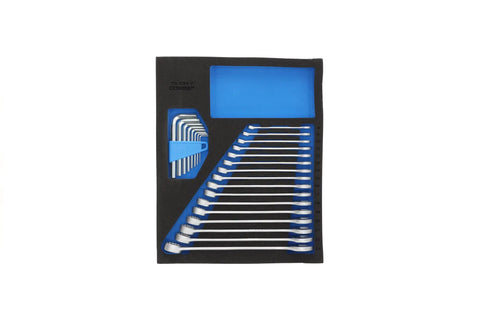 TS-308 Tool Assortment in Check Tool Modules 308-Piece Set With Metric Tools and Two-Color Foam Inserts, wrenches visible.