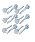 M4x30mm Carbon Steel Flat Knurled Head Fully Threaded Thumb Screws Set, Zinc Plated, 12 Pack, Silver Blue Finish, Side View