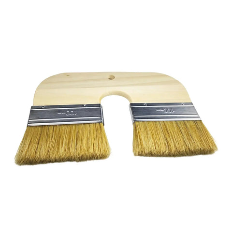 Double Bristle Limewash Brush For Brick Walls And Exterior Surfaces with wooden handle and metal ferrules