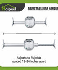 Heavy Duty Ceiling Fan Mounting Bracket With Adjustable Telescoping Brace Fits 13 To 24 Inch Reach And One And A Half Inch Fan Box UL Listed