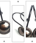 Close-up of 12 Pack Vintage Metal Shower Curtain Hooks With Round Glide Rings For Easy Hanging, No Fuss Bath Curtain Clips