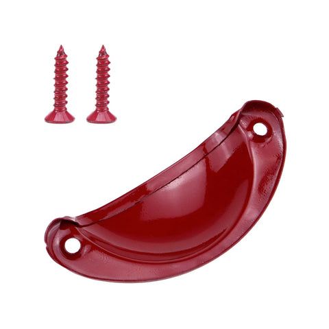 Red Cup Pulls Shell Style Cabinet Handle 81x35x18mm with screws, iron, spray-painted finish, 65mm hole spacing, 6 pack