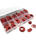 O Type Flat Washer Repair Kit With 600 Pieces Seal Gaskets For Industrial Tools Inner Diameters 5.5mm To 24mm Outer Diameters 10mm To 32mm Thickness 0.8mm Tough Seal Washers For Quick Tool Repairs red washers in compartment box