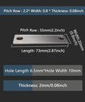 Top Shelf Heavy Duty Bus Bar Connectors With Two Point Two Inch Pitch Row Red Copper Terminal Blocks Nickel Plated For Battery Wiring Rig Ready Setup Includes Zero Hassle M6 Hardware dimensions 2.2inch pitch, 2.87inch length, nickel plated.