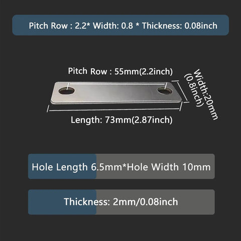 Top Shelf Heavy Duty Bus Bar Connectors With Two Point Two Inch Pitch Row Red Copper Terminal Blocks Nickel Plated For Battery Wiring Rig Ready Setup Includes Zero Hassle M6 Hardware dimensions 2.2inch pitch, 2.87inch length, nickel plated.