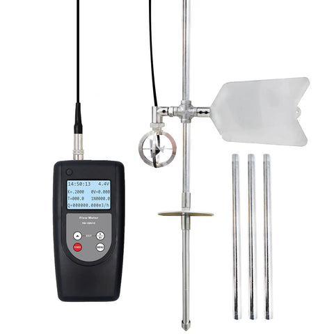 FM-100V10 Water Velocity Meter for open channel flow with LCD, pro-grade tool for hydrology, irrigation, drainage and industrial sites.