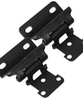 Self Closing Semi Wrap Cabinet Door Hinge With Spring, Half Concealed Cover Plate Design, black, pack of 2, for RV and kitchen cabinets