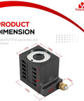 Product dimension diagram of 12V DC Solenoid Coil 16W With 8-32 Male Stud Brass Nuts For Hydraulic Power Unit Lift Dump