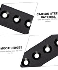 Close-up of four-hole fixing plates for Barn Door Track Connecting Brace Set With Flat Fixing Plates Four Hole Mending Plates.