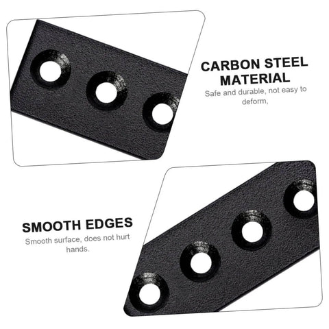 Close-up of four-hole fixing plates for Barn Door Track Connecting Brace Set With Flat Fixing Plates Four Hole Mending Plates.