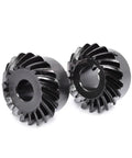 Top Shelf Rock Solid Spiral Bevel Gear Set, Precision Engineered With 1.5M Module And Heavy Duty Alloy Steel, Zero Hassle Keyway Bore Choices, Built Tough For Custom Projects. Two heavy-duty spiral bevel gears.