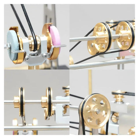 Old School Transmission System Kit brass and stainless steel mechanisms close-up for SE Series Mini Workshop Models