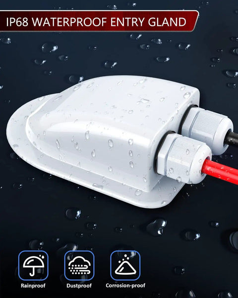 IP68 waterproof entry gland of Solar Extension Cable Kit 10AWG With Dual Entry Gland And Male And Female Connectors Preassembled 10 Ft Wire