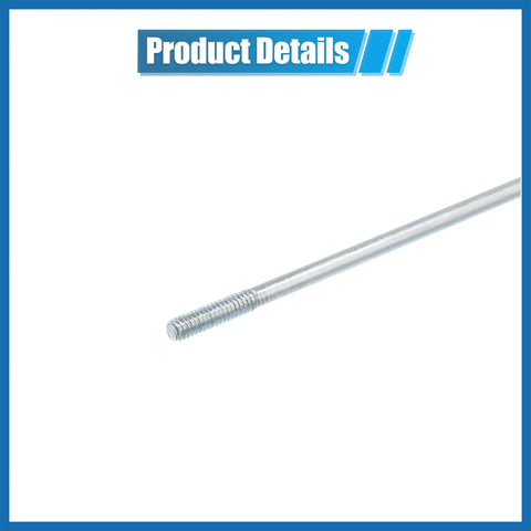 Close-up of threaded end of 12 Pack 14G J Bend Bicycle Spokes Kit With Galvanized Steel 296mm 11.65 Inch Length And Brass Nipples