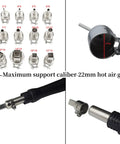 Heat Proof Nozzles Kit For 850 Hot Air Soldering Station 12 Piece Set with round and square tips, industrial grade steel
